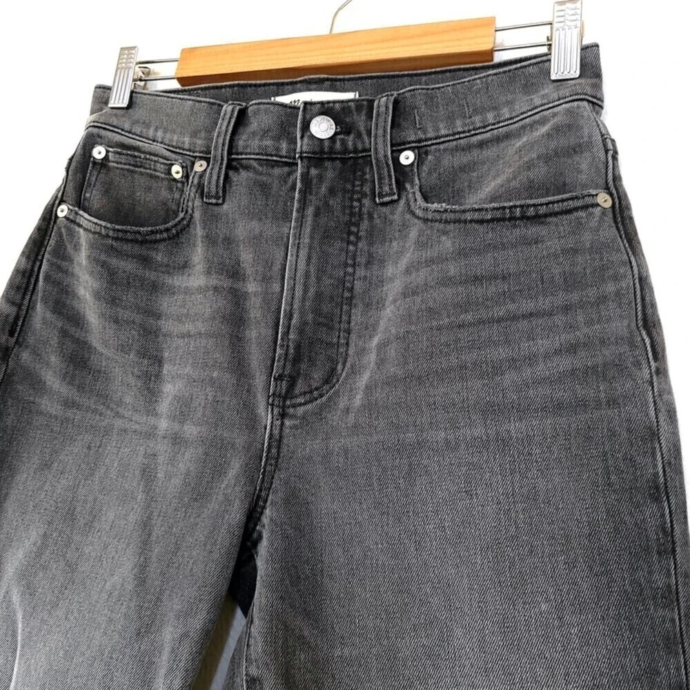 NEW Madewell 90s Perfect Vintage Mom Jean Connell Wash Ripped Edition 26 Gray